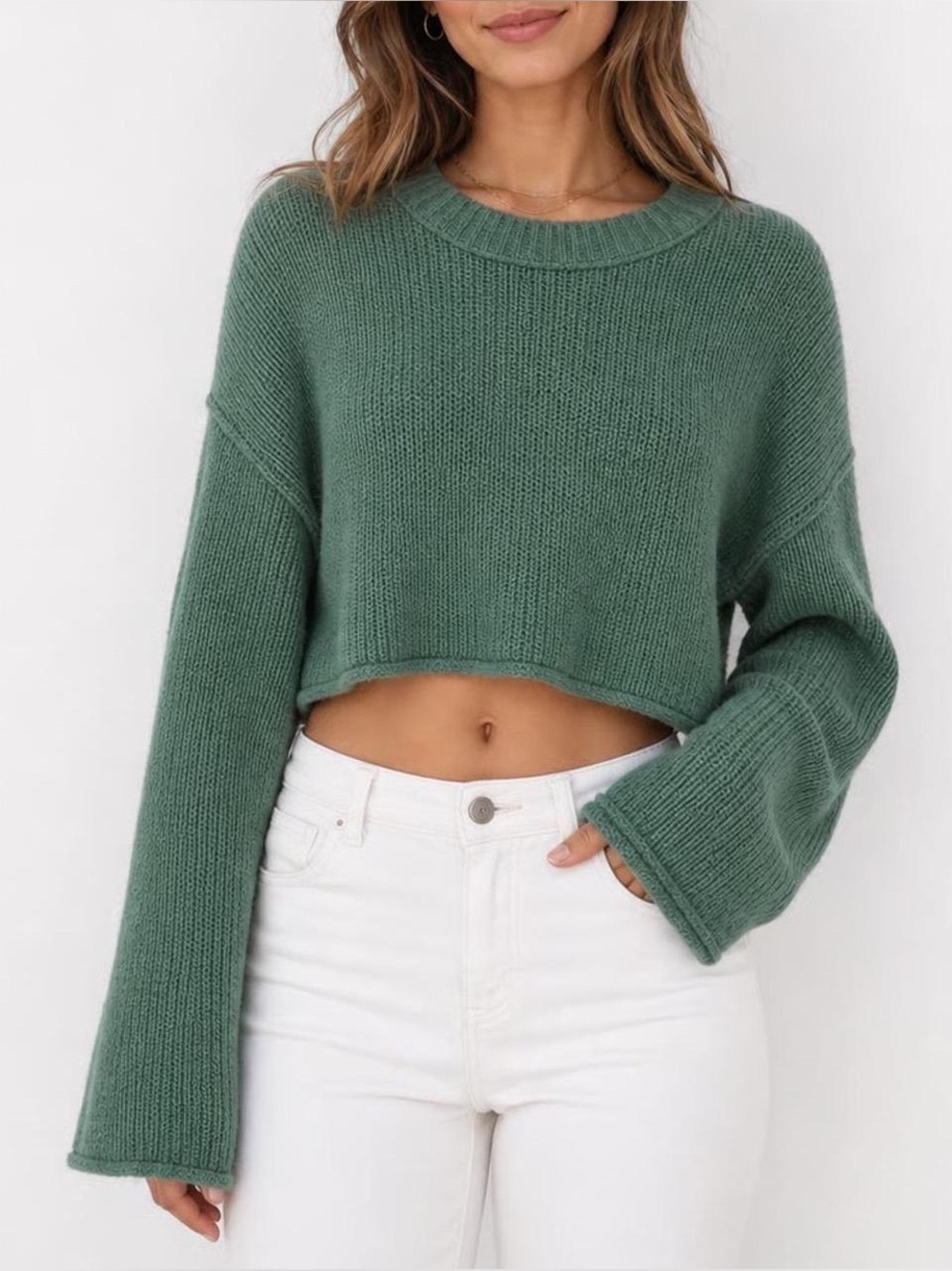Wild Fable Cropped Bell Sleeve Sweater sz XXS